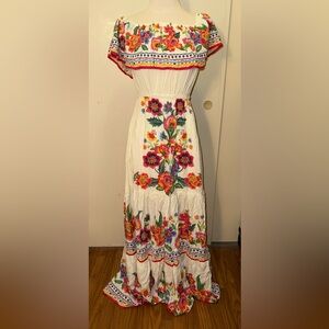 Flying tomato tiered Floral white Maxi Dress xs